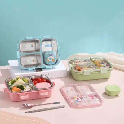 3 Compartment Stainless Steel Lunch Box Lx7121