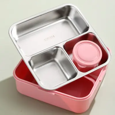 3 Compartment Stainless Steel Lunch Box Lx7138 secondary