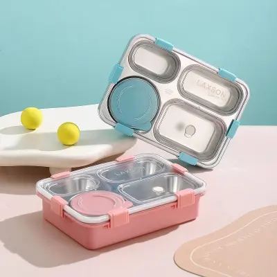 4 Compartment Laxson Stainless Steel Lunch Box secondary