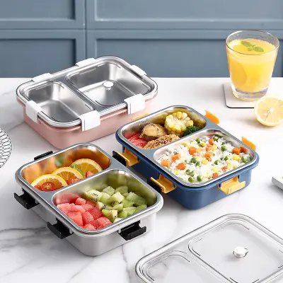 800ml 2 Compartments Stainless Steel Lunch