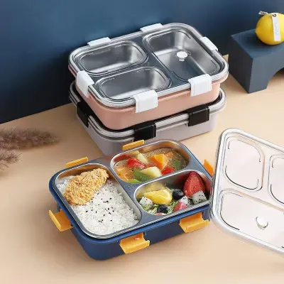 850ml 3 Compartment Stainless Steel Lunch