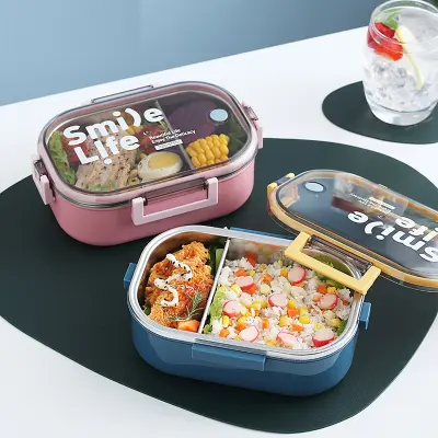 980ml Tedemei Smile Life Stainless Steel Lunch Box secondary