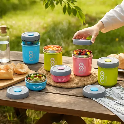 860ml Tedemei 3 Piece Stainless Steel Lunch Box