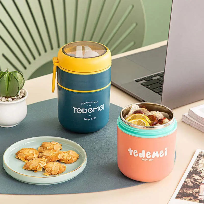 2 Layer 710ml Stainless Steel Soup Cup