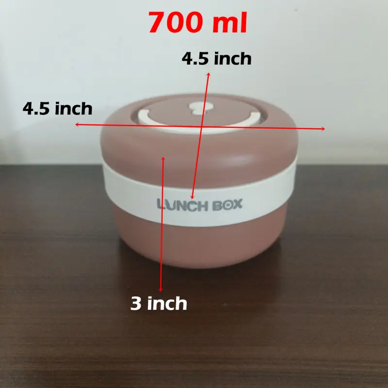 2 Piece New Stainless Steel Brown Lunch Box With Foil Bag