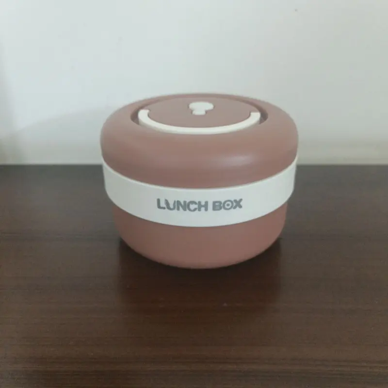 2 Piece New Stainless Steel Brown Lunch Box With Foil Bag