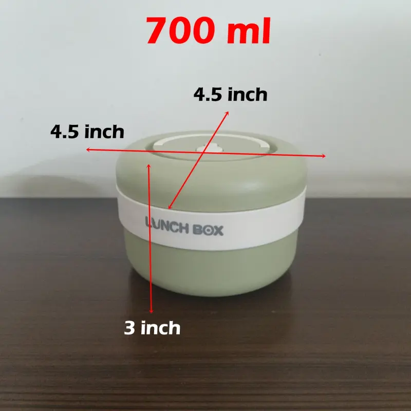 2 Piece New Stainless Steel Green Lunch Box With Foil Bag