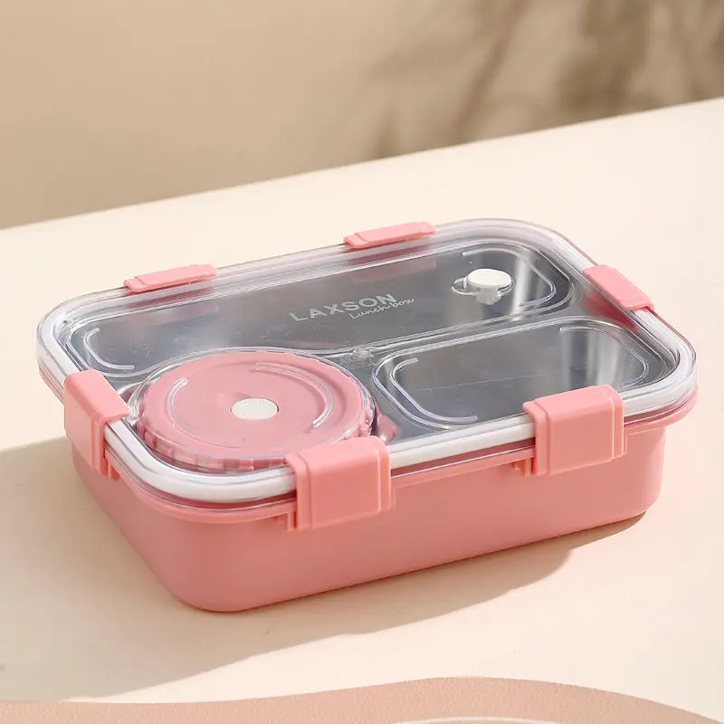 3 Compartment Laxson Stainless Steel Lunch Box