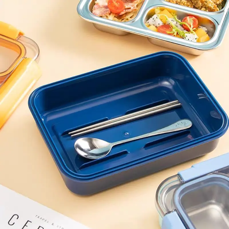 3 Compartment Smile Stainless Steel Lunch Box