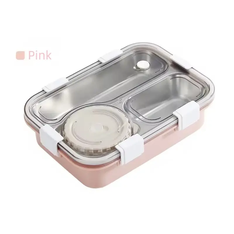 3 Compartment Stainless Steel Lunch Box Lx7095