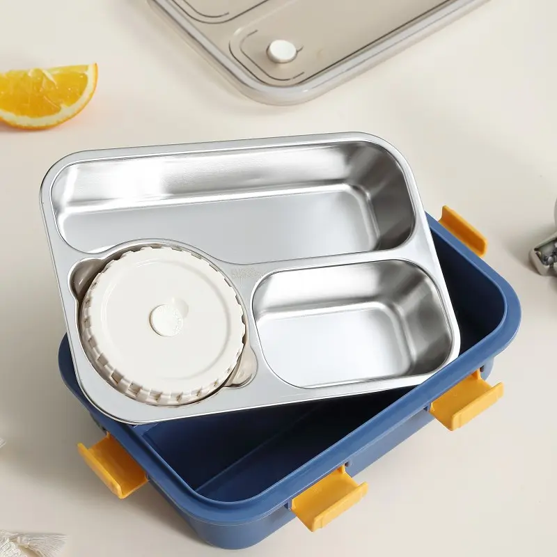 3 Compartment Stainless Steel Lunch Box Lx7095