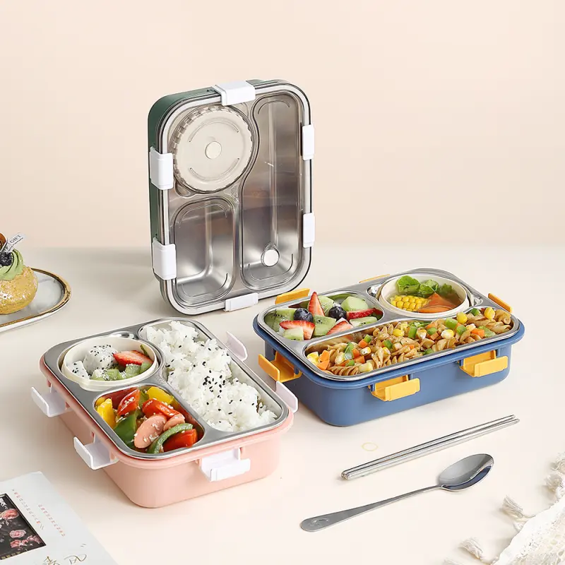 3 Compartment Stainless Steel Lunch Box Lx7095