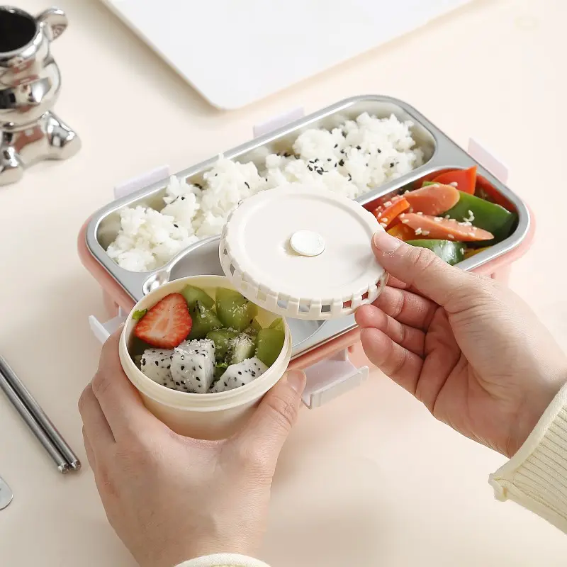 3 Compartment Stainless Steel Lunch Box Lx7095