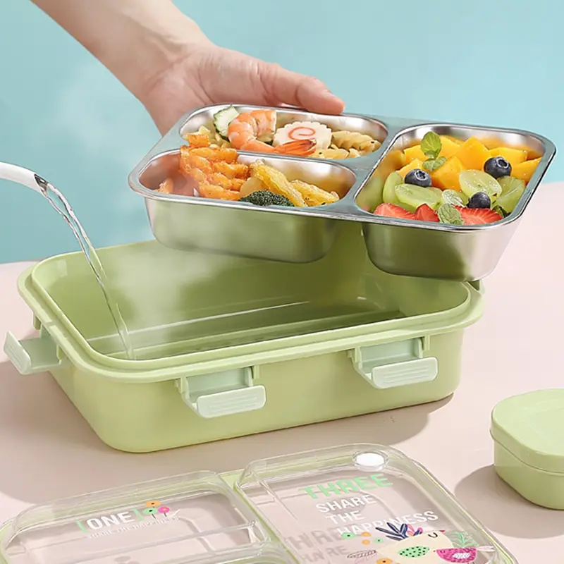 3 Compartment Stainless Steel Lunch Box Lx7121