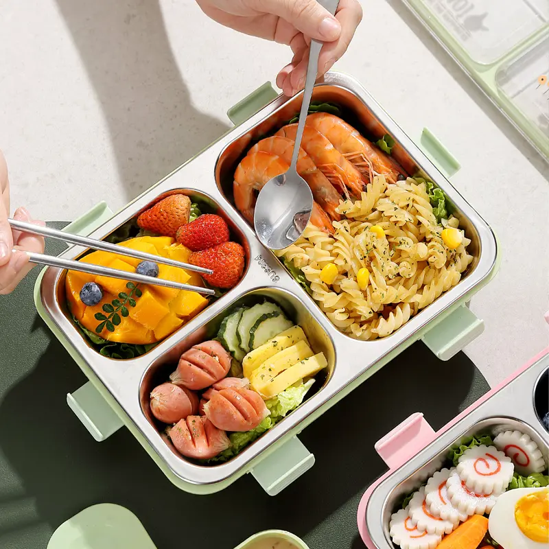 3 Compartment Stainless Steel Lunch Box Lx7121