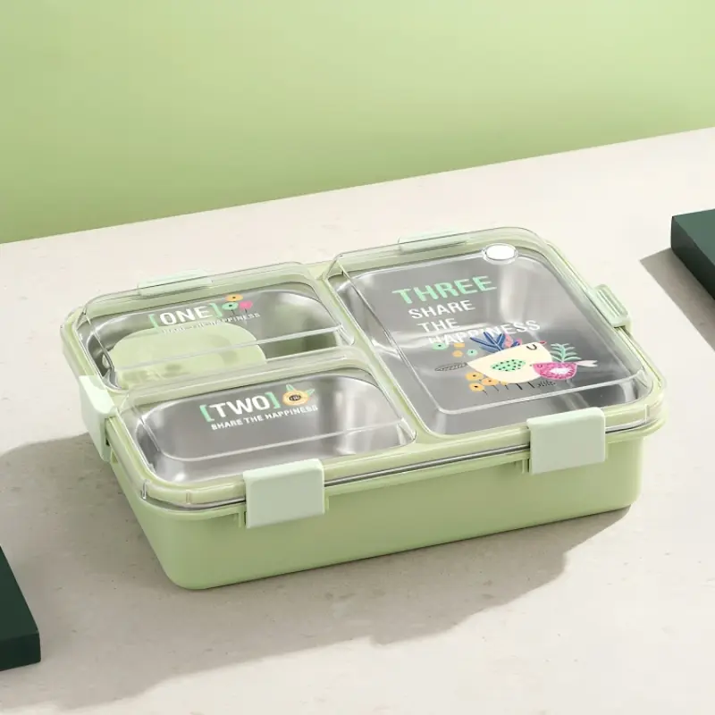 3 Compartment Stainless Steel Lunch Box Lx7121