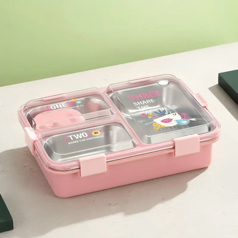 3 Compartment Stainless Steel Lunch Box Lx7121