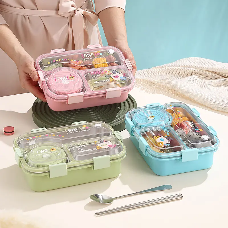 3 Compartment Stainless Steel Lunch Box Lx7122