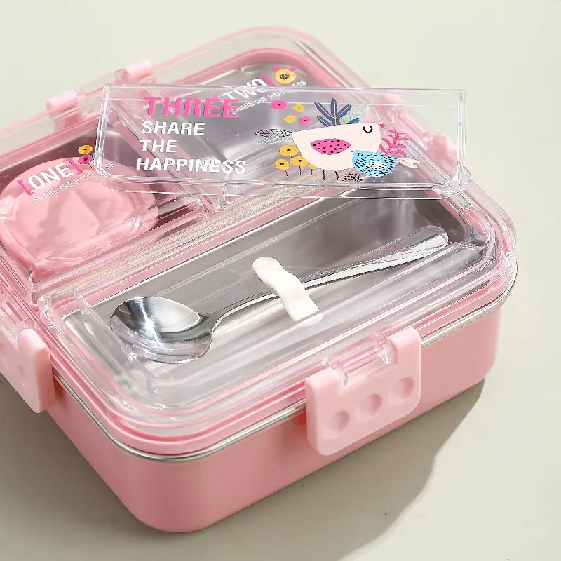 3 Compartment Stainless Steel Lunch Box Lx7138
