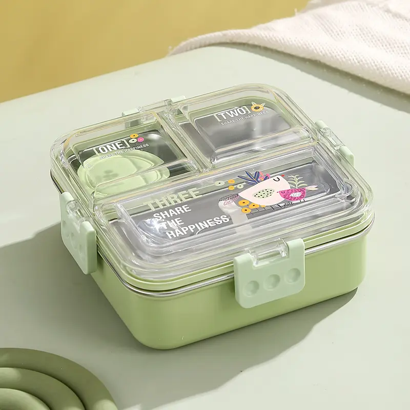 3 Compartment Stainless Steel Lunch Box Lx7138