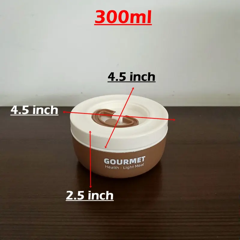 3 Piece Brown Gourmet Stainless Steel Lunch Box With Bag