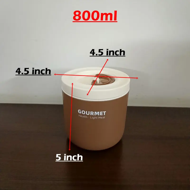 3 Piece Brown Gourmet Stainless Steel Lunch Box With Bag