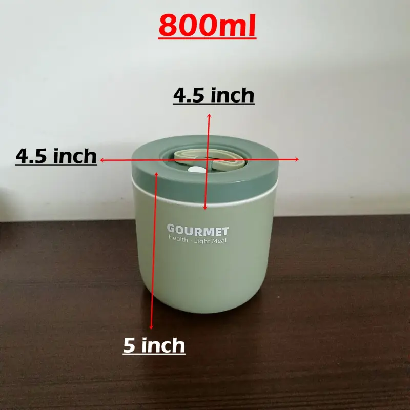 3 Piece Green Gourmet Stainless Steel Lunch Box With Bag