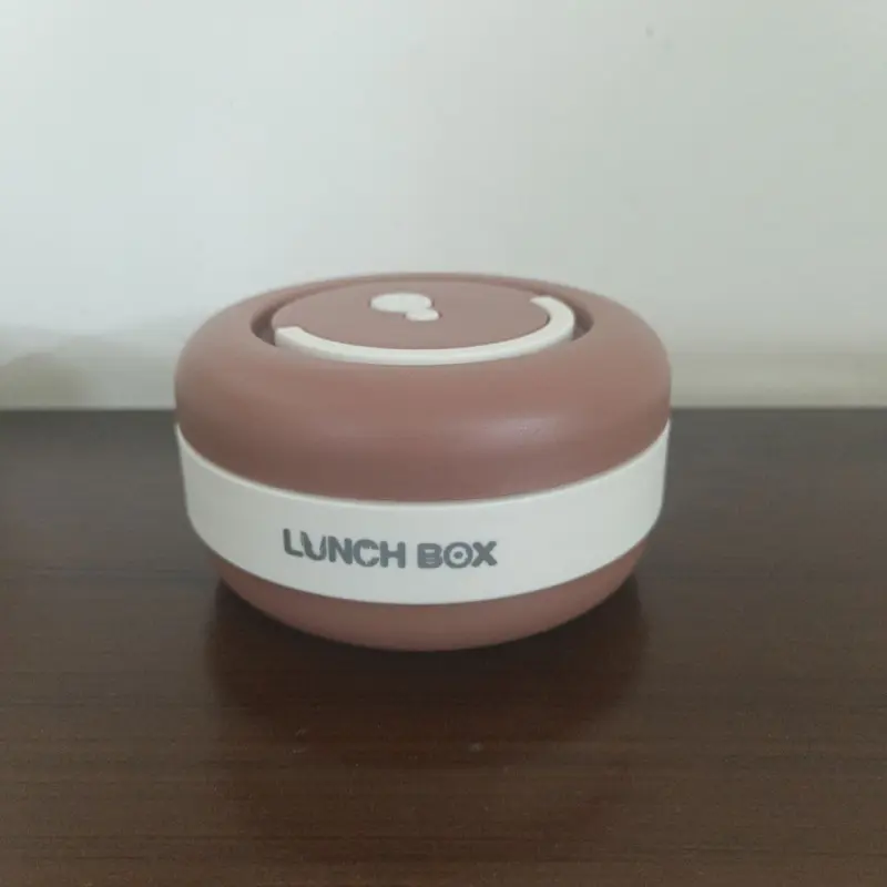 3 Piece New Stainless Steel Brown Lunch Box With Foil Bag