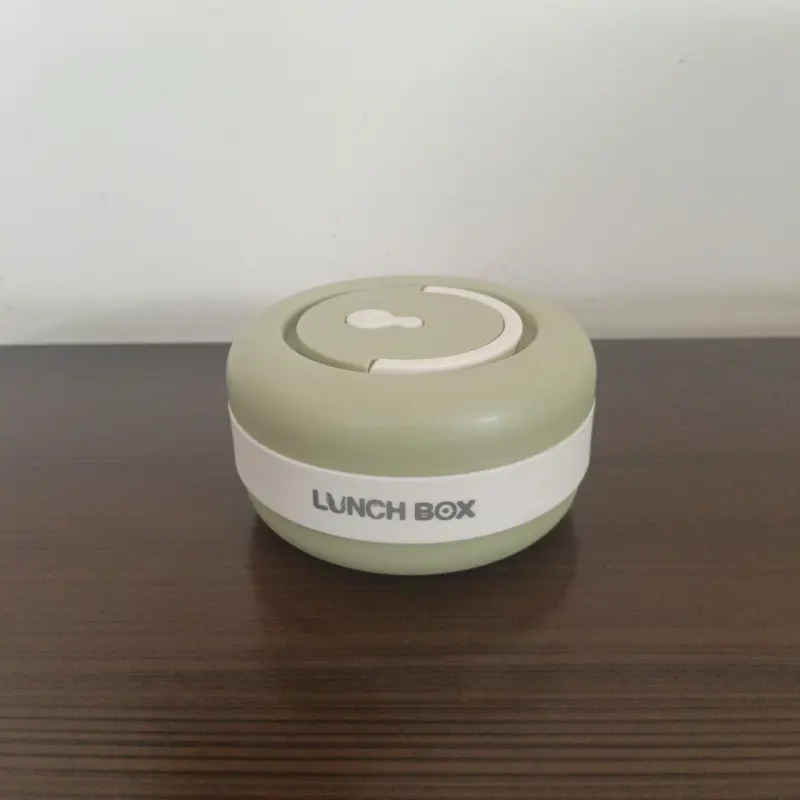 3 Piece New Stainless Steel Green Lunch Box With Foil Bag