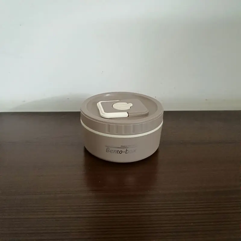 3 Piece Stainless Steel Brown Lunch Box With Foil Bag