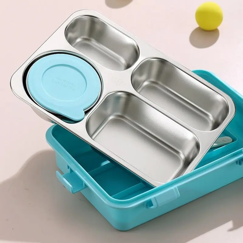 4 Compartment Laxson Stainless Steel Lunch Box