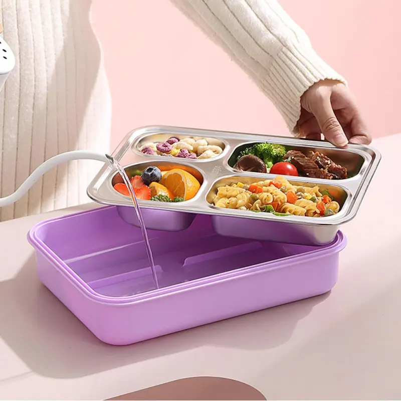 4 Compartment Smile Stainless Steel Lunch Box