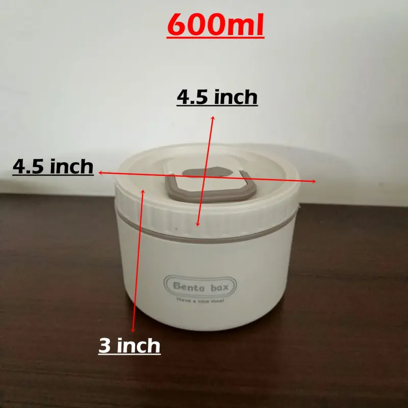 4 Piece Stainless Steel Cream Lunch Box With Foil Bag