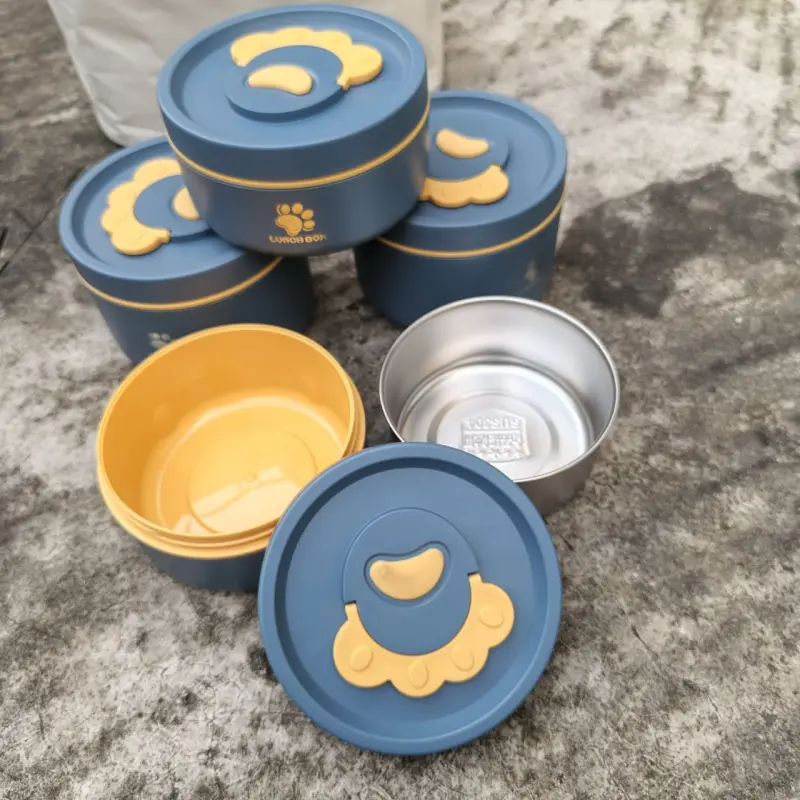 4 Piece Stainless Steel Green Lunch Box With Foil Bag