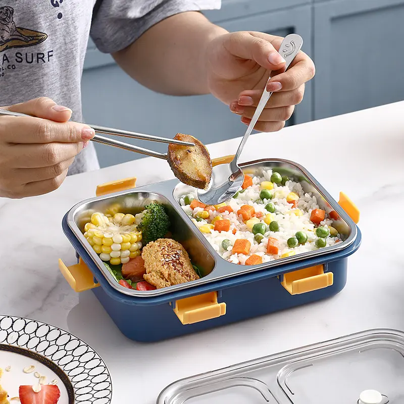 800ml 2 Compartments Stainless Steel Lunch