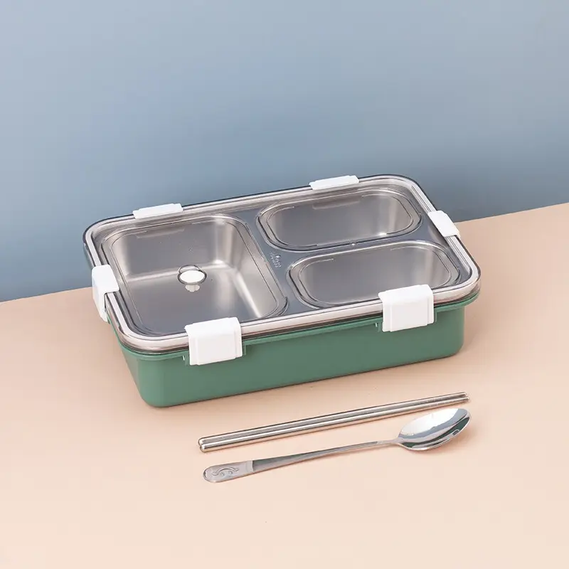850ml 3 Compartment Stainless Steel Lunch