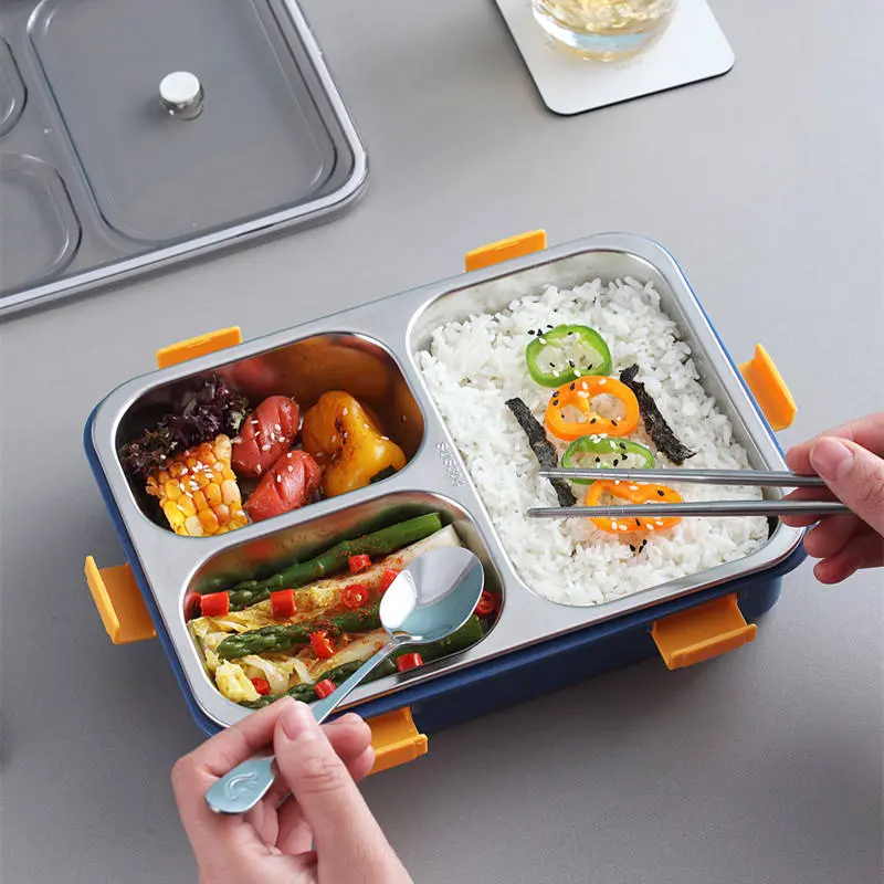 850ml 3 Compartment Stainless Steel Lunch
