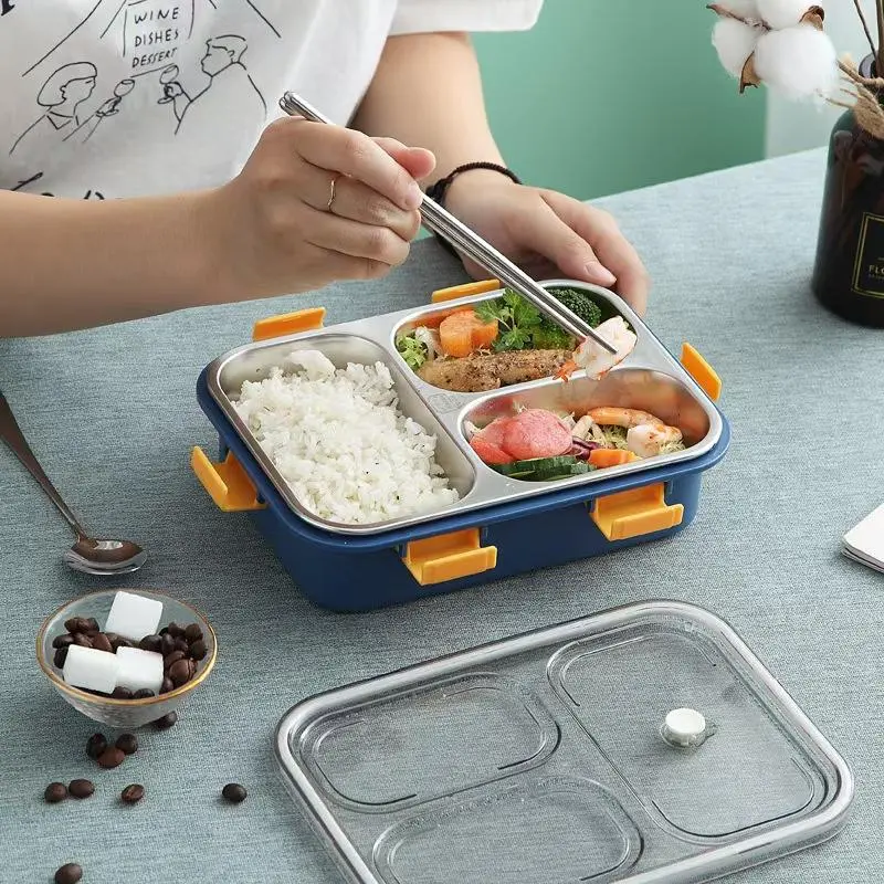 850ml 3 Compartment Stainless Steel Lunch