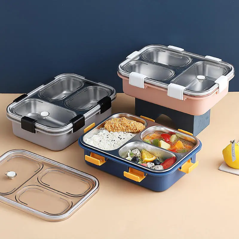 850ml 3 Compartment Stainless Steel Lunch