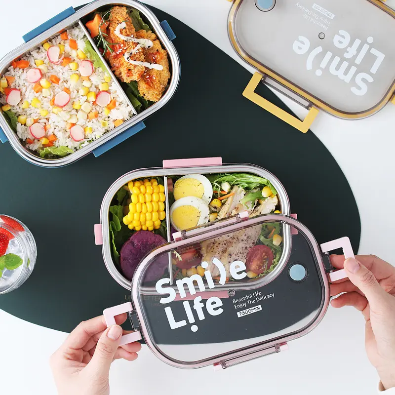 980ml Tedemei Smile Life Stainless Steel Lunch Box