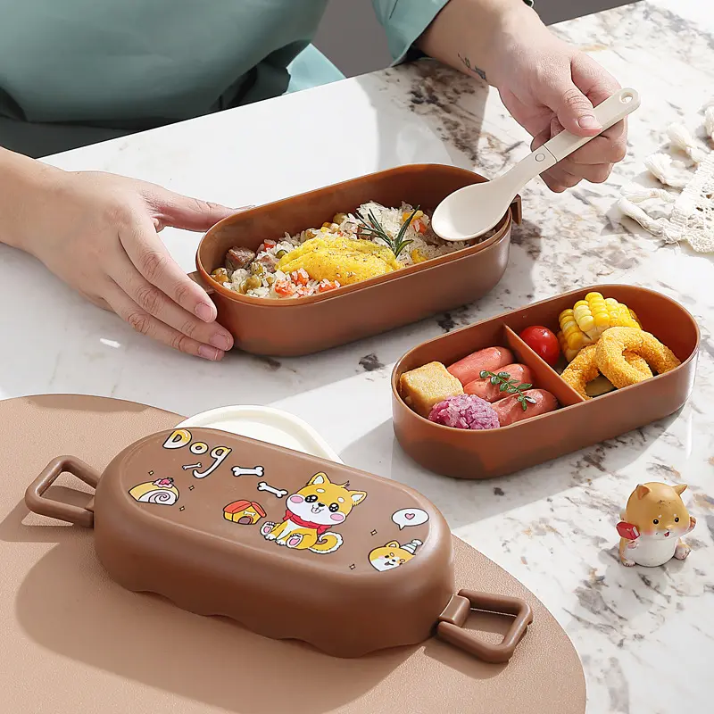 Cartoon Design 2 Layer Tiffin Box for Kids