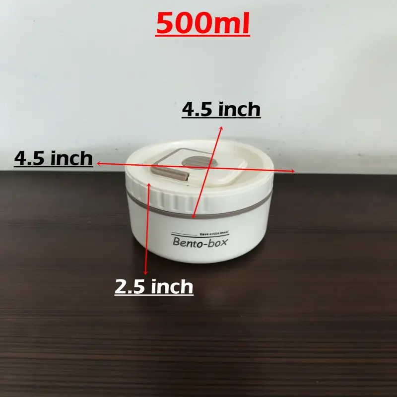 3 Piece Stainless Steel Cream Lunch Box With Foil Bag