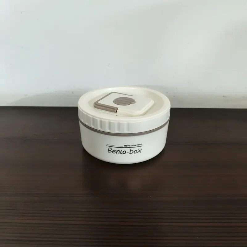 3 Piece Stainless Steel Cream Lunch Box With Foil Bag